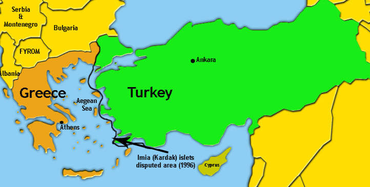 Map Cyprus Greece Turkey Greece's Shifting Position On Turkish Accession To The Eu Before And After  Helsinki (1999). (Dimitrios Lucas)